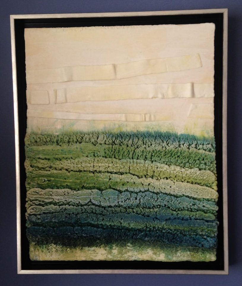 Somewhere in the in-between Encaustic on Panel by Ruth Maude