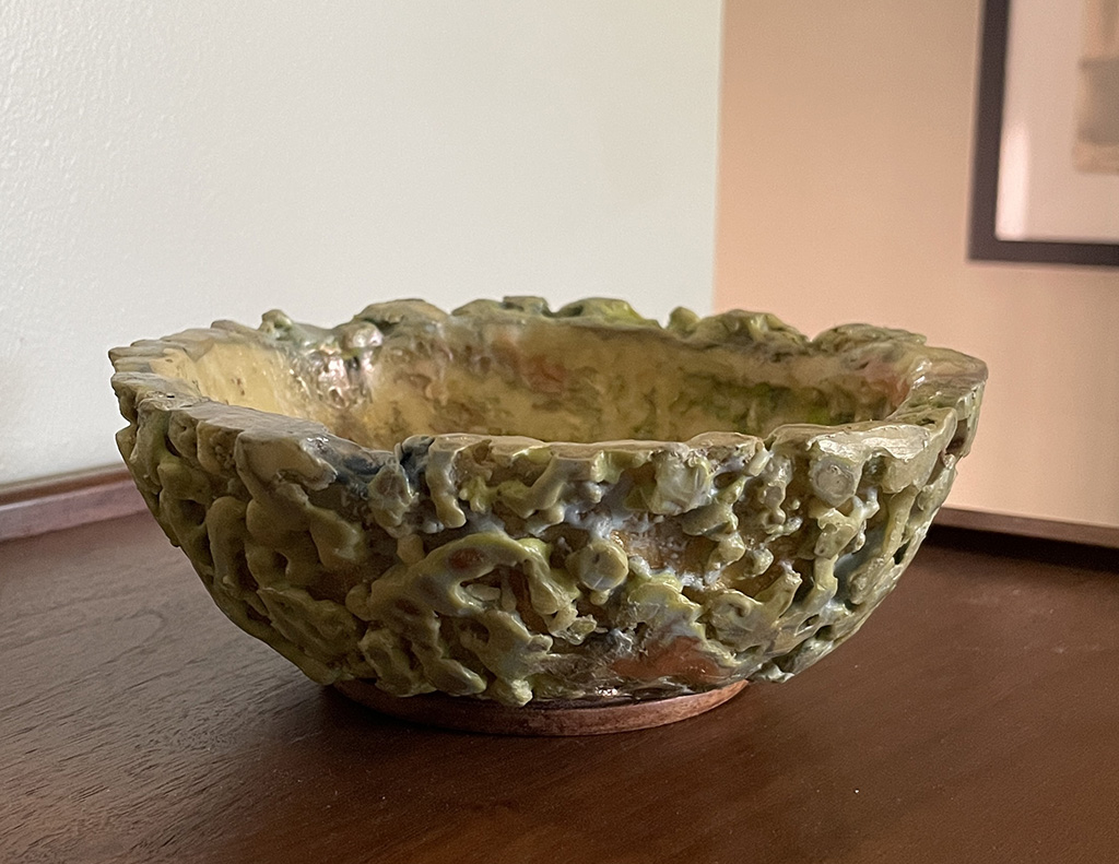Encaustic Bowl with Accretion by Ruth Maude 