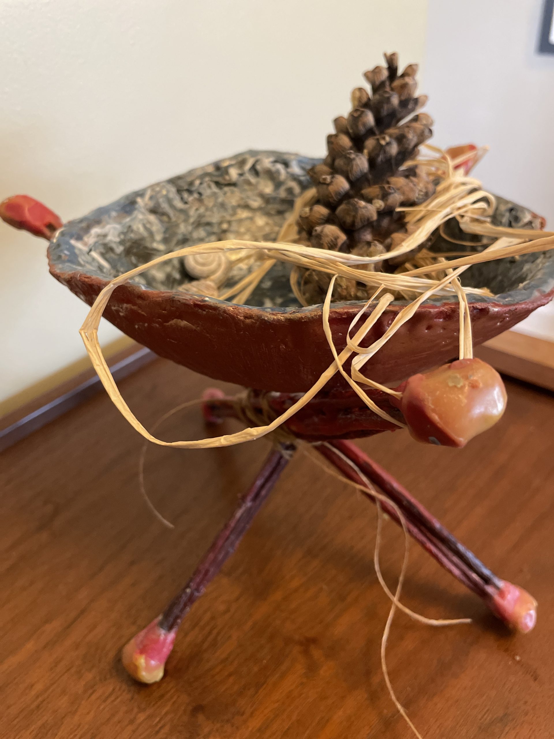 Encaustic Vessel and Dogwood branch stand by Ruth Maude