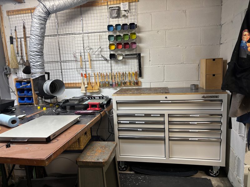 Encaustic storage tool chest